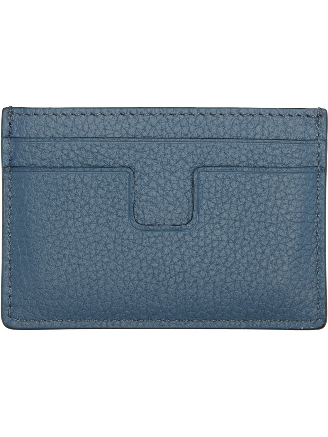 Blue Grain Leather Classic Card Holder - 2