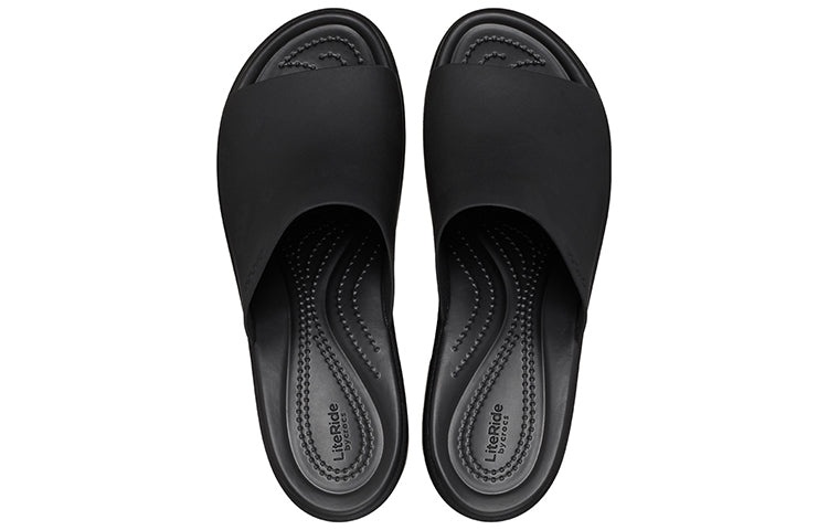 (WMNS) Crocs Brooklyn Slide Heels 'Black' 209408-060 - 4