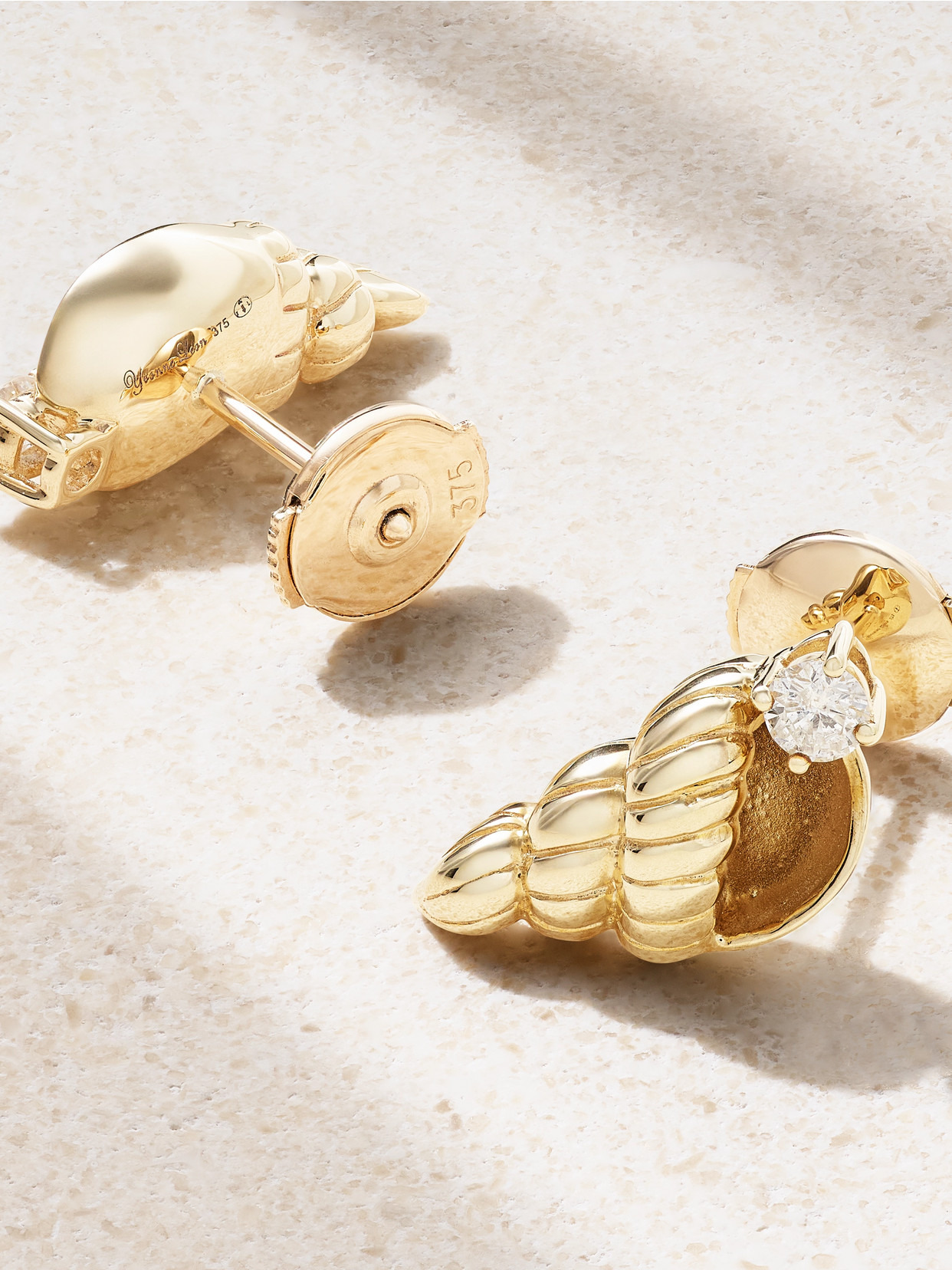 9-karat Gold Diamond Earrings - 3