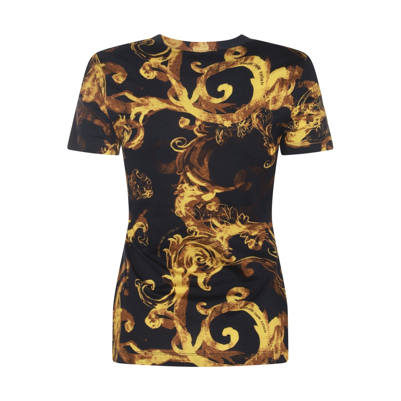 black and gold-tone cotton t-shirt - 2
