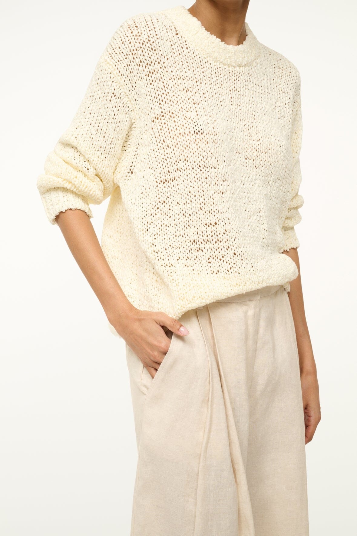 STAUD CALA SWEATER IVORY - 7