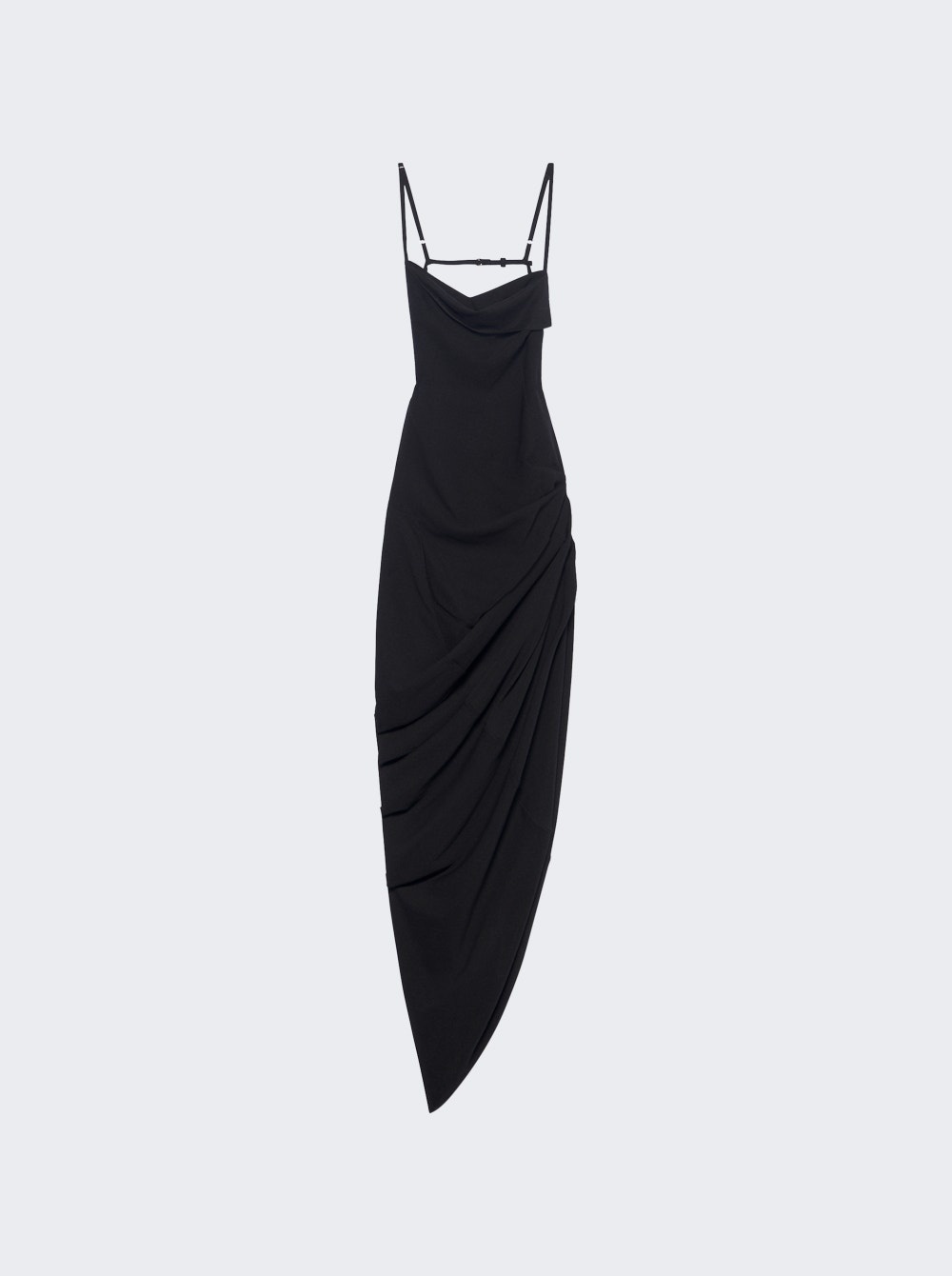 La Robe Saudade Long Asymmetric Draped Dress Black - 1