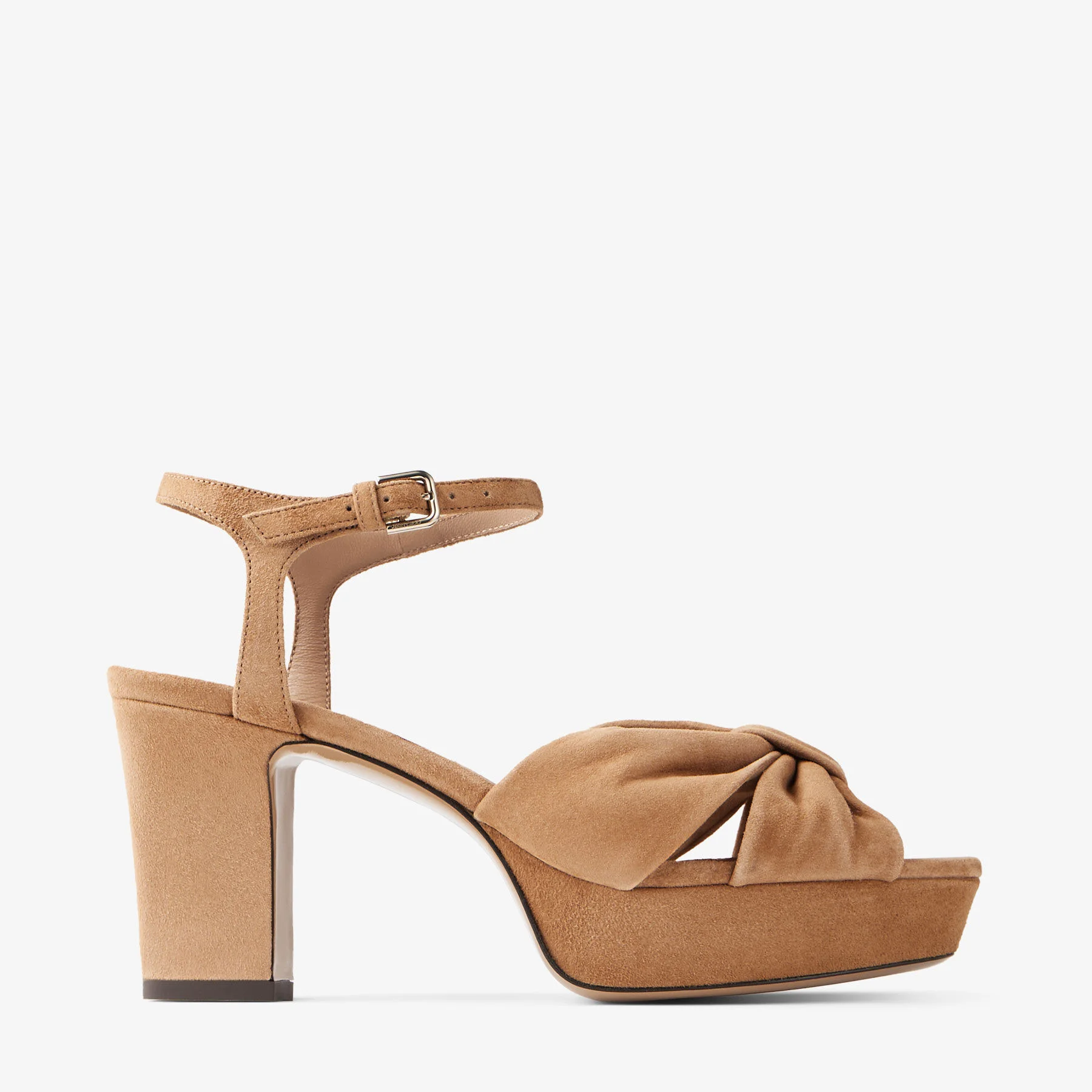 Heloise 80
Biscuit Suede Platform Sandals - 1