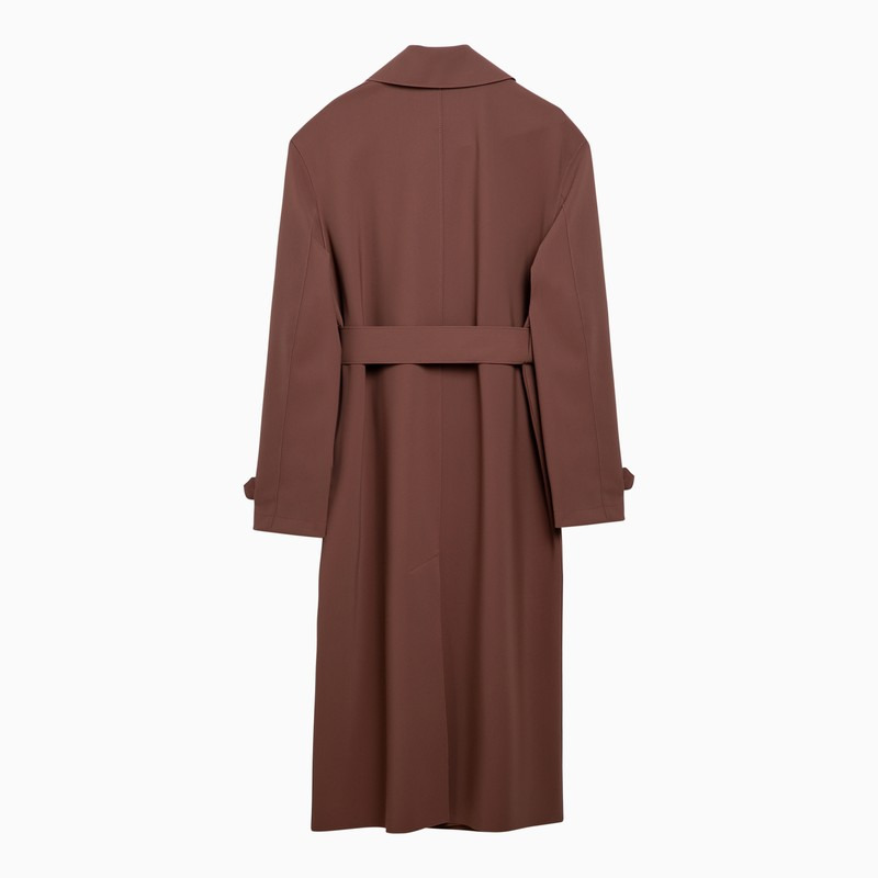 TRENCH-COAT MARRON À DOUBLE BOUTONNAGE AVEC CEINTURE - 2