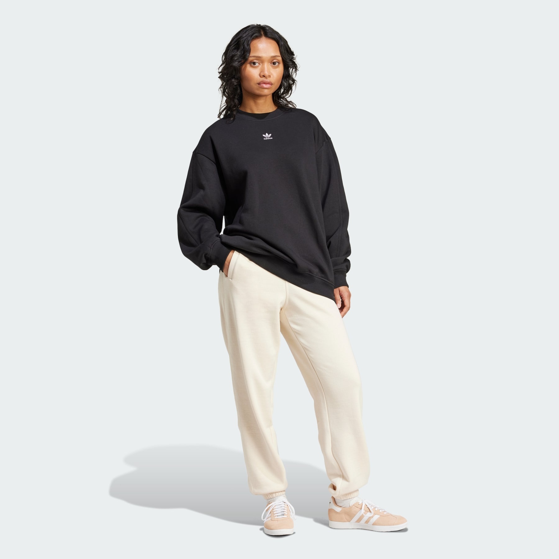 Essentials Fleece Long Oversized Crew Sweatshirt - 4