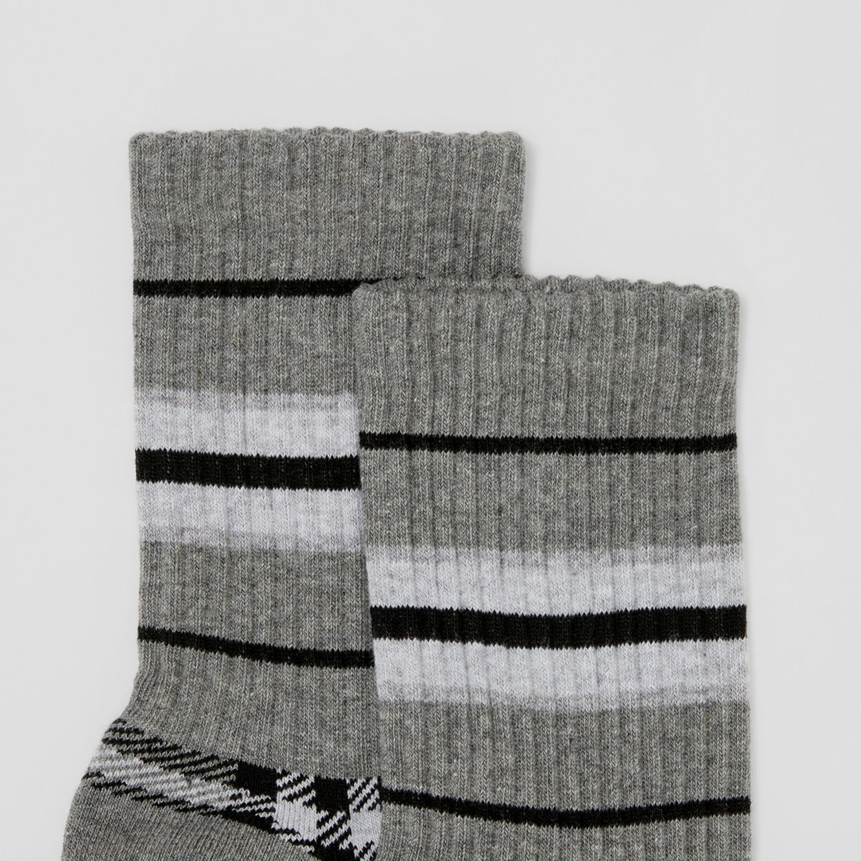 Check and Stripe Stretch Cotton Socks - 2