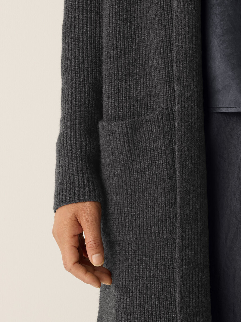 Recycled Wool Cashmere Notch Collar Cardigan 5