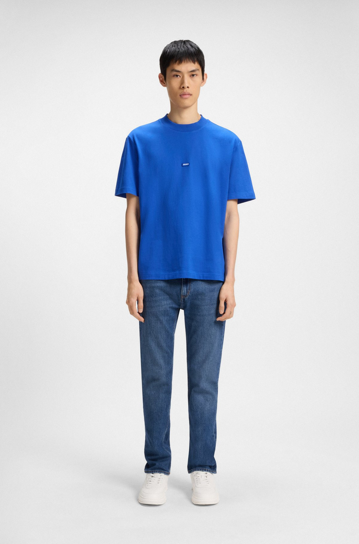 SLIM-FIT JEANS IN BLUE STRETCH DENIM - 3