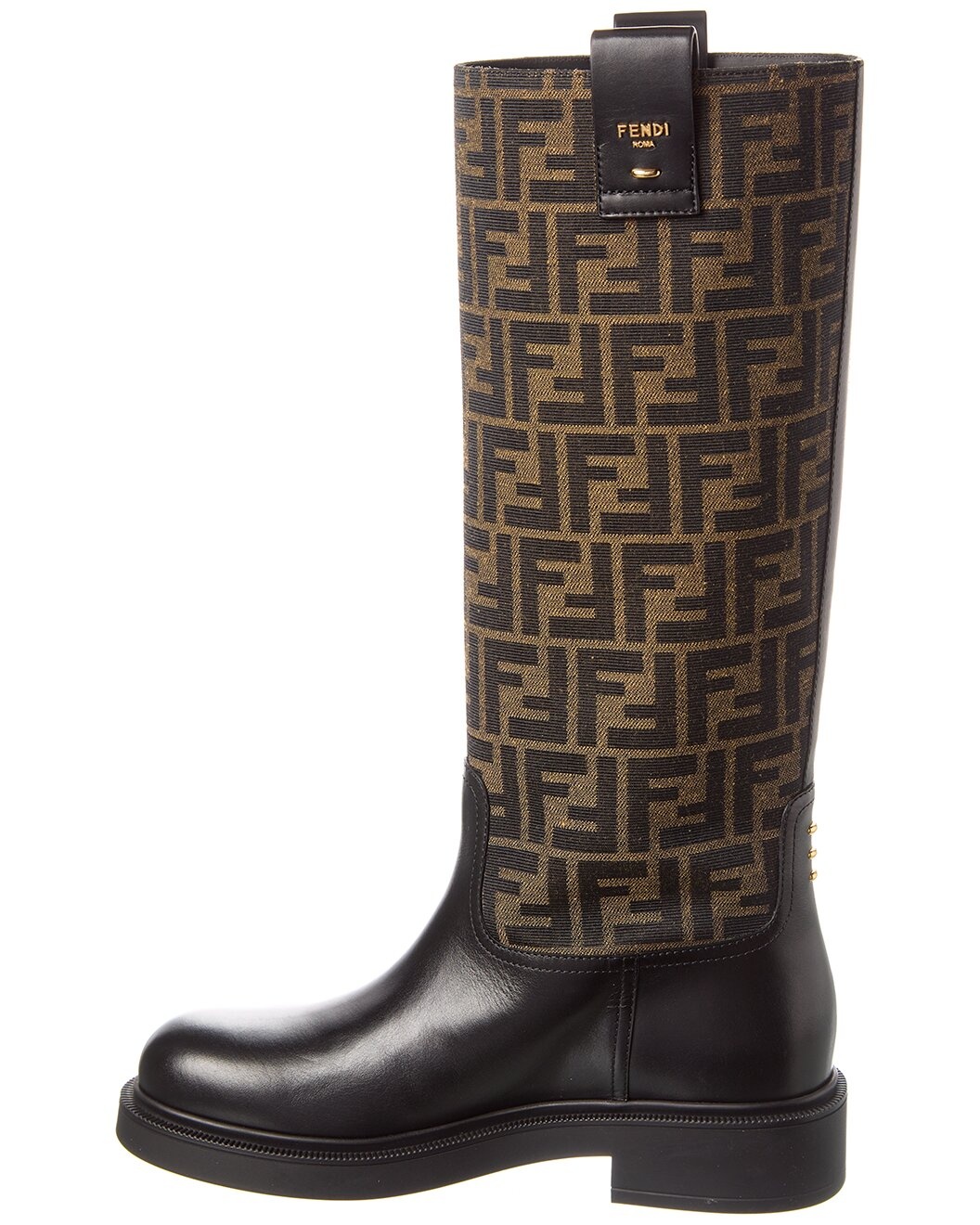 FENDI Filo FF Jacquard Canvas & Leather Knee-High Boot - 2