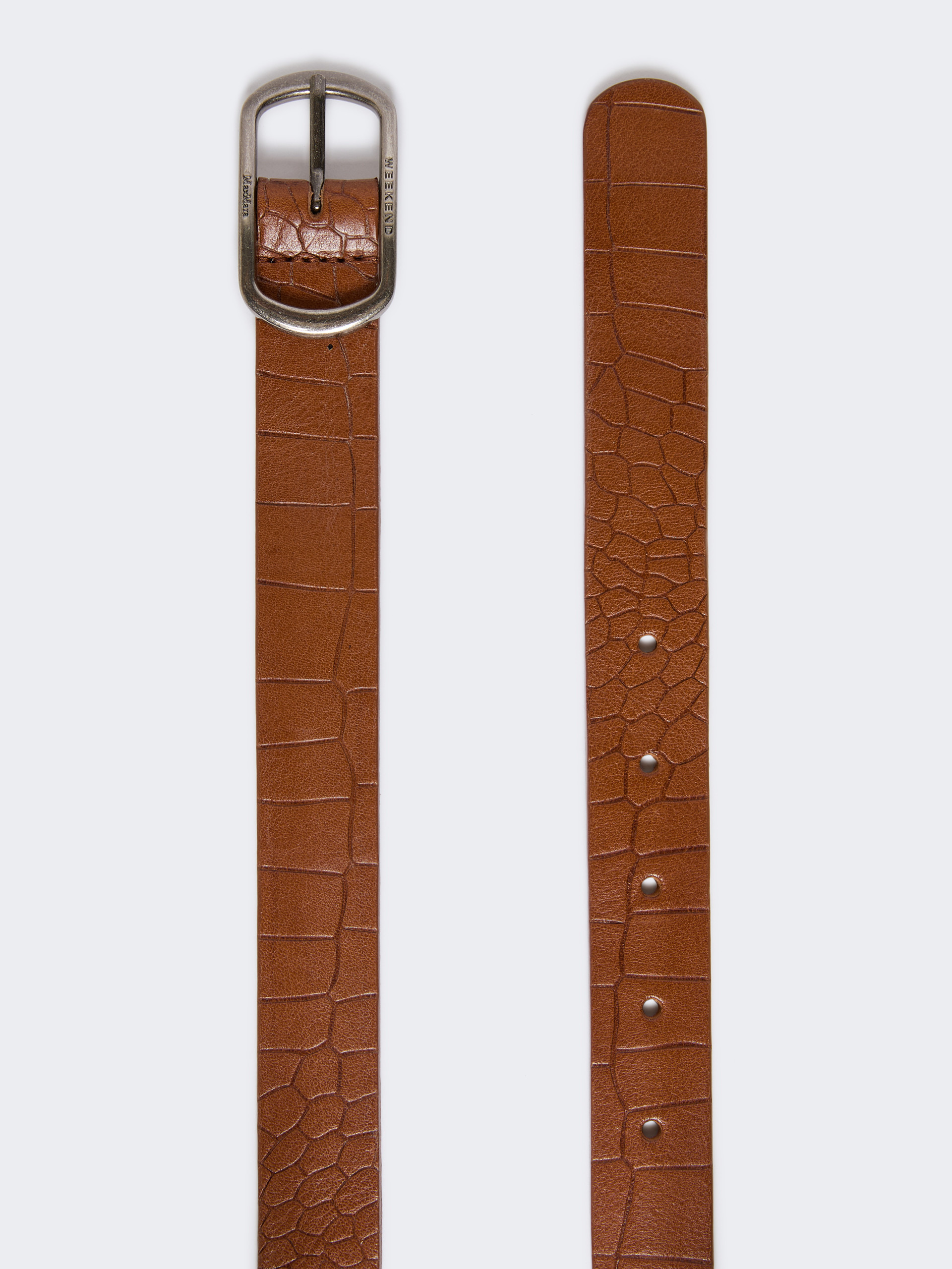 VIGNOLA Crocodile-print leather belt - 2