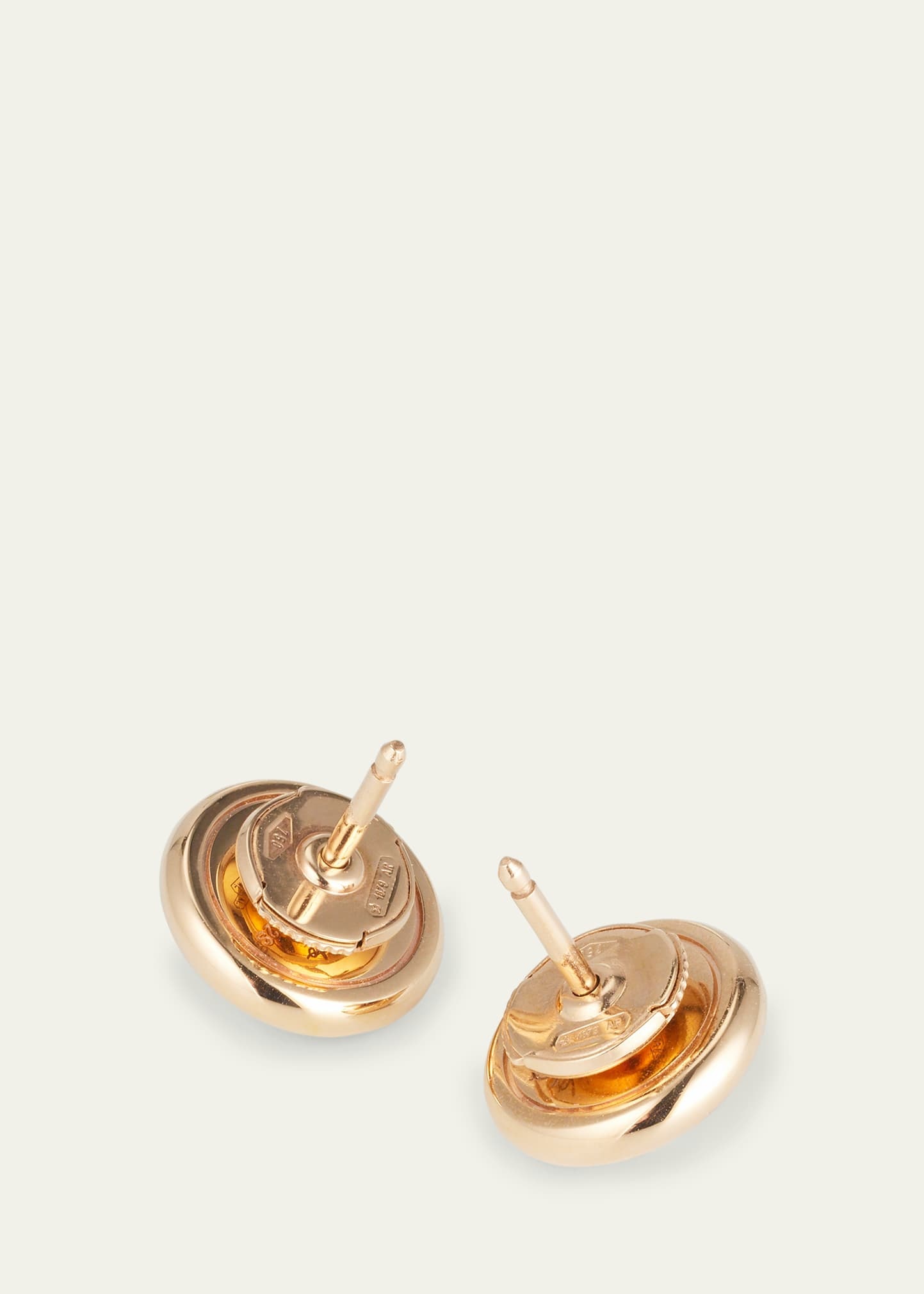 18K Rose Gold Pom Pom Dot Pave Diamond Stud Earrings - 4