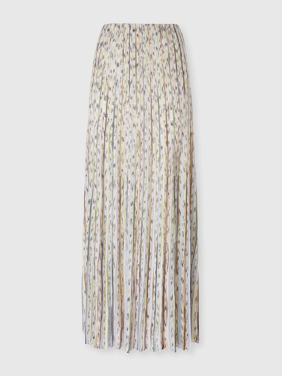 Flame Ribbed Viscose Long Skirt with Sequins - 1