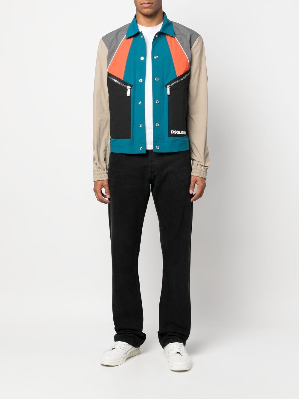 logo-print shirt jacket - 2