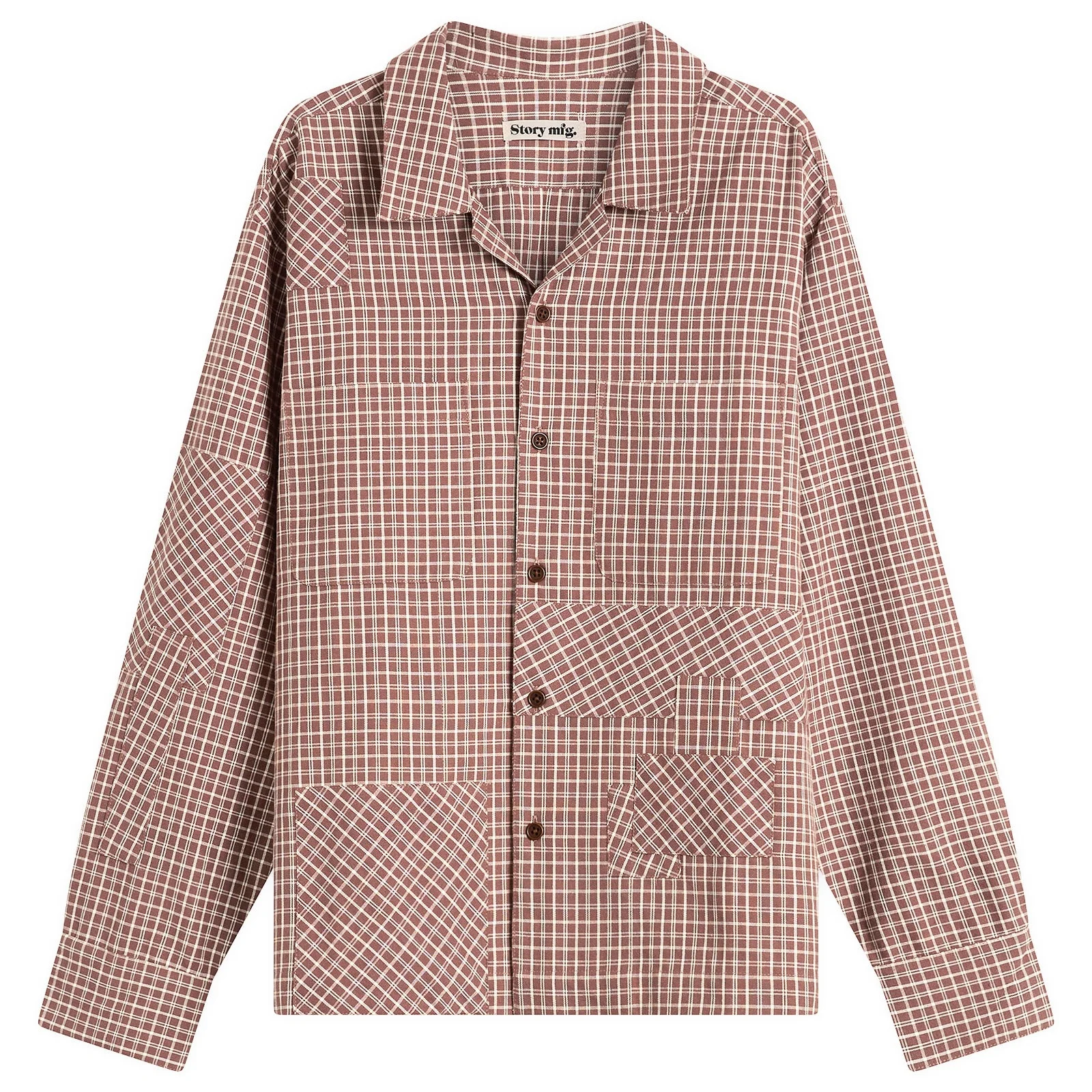 Story mfg Patchwork Check Long Sleeve Shirt - 1
