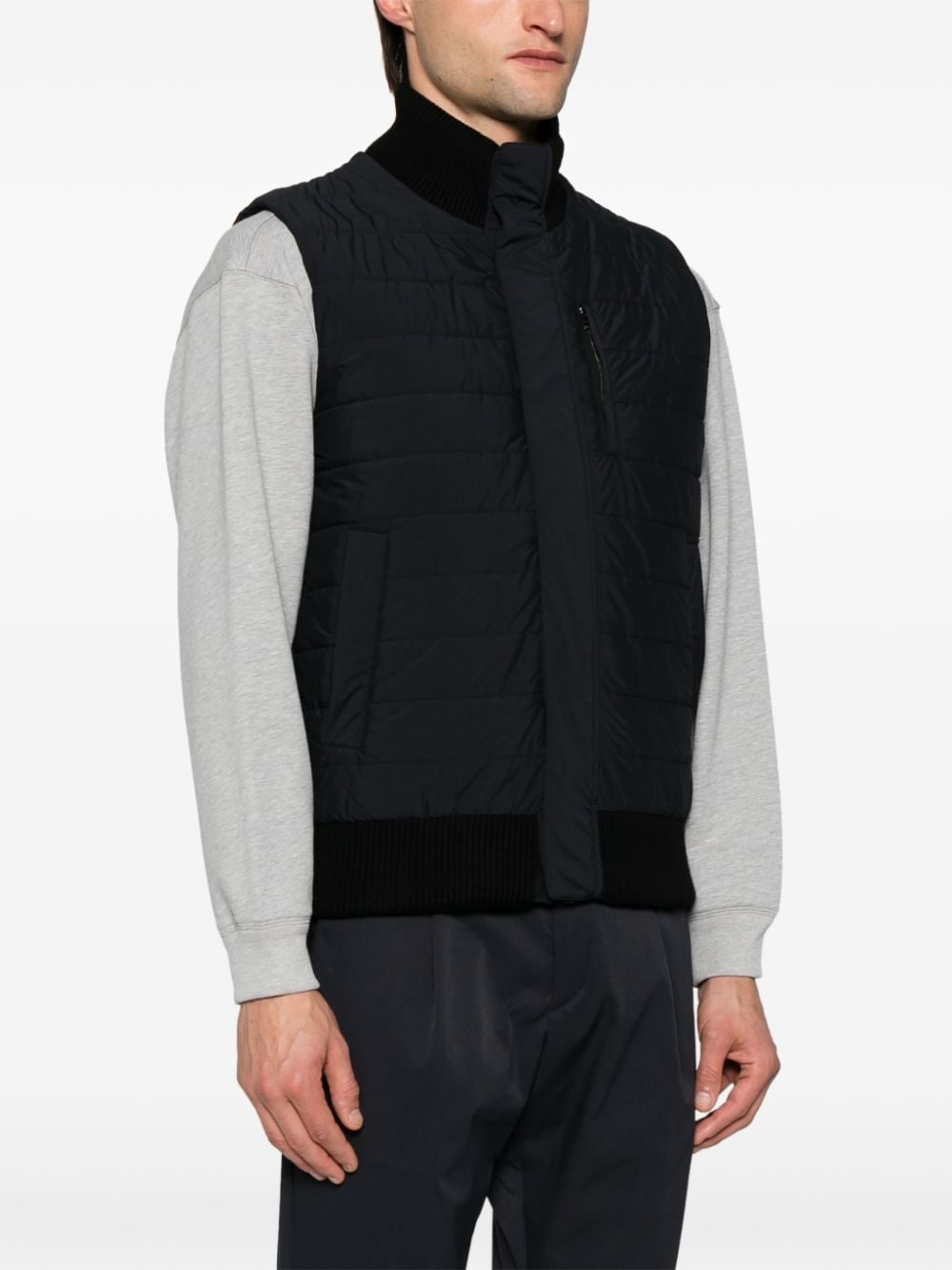 quilted zip-up gilet - 3