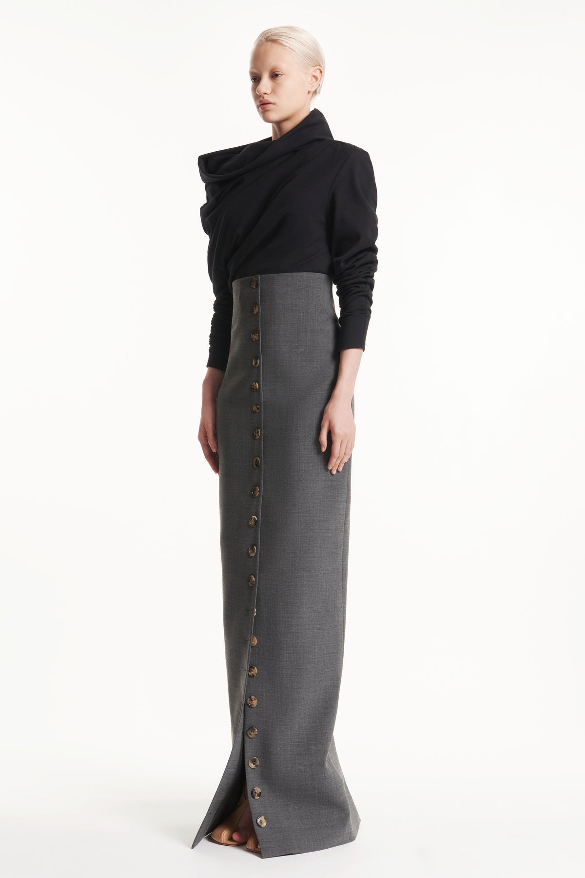 MAXI PENCIL SKIRT GREY - 2