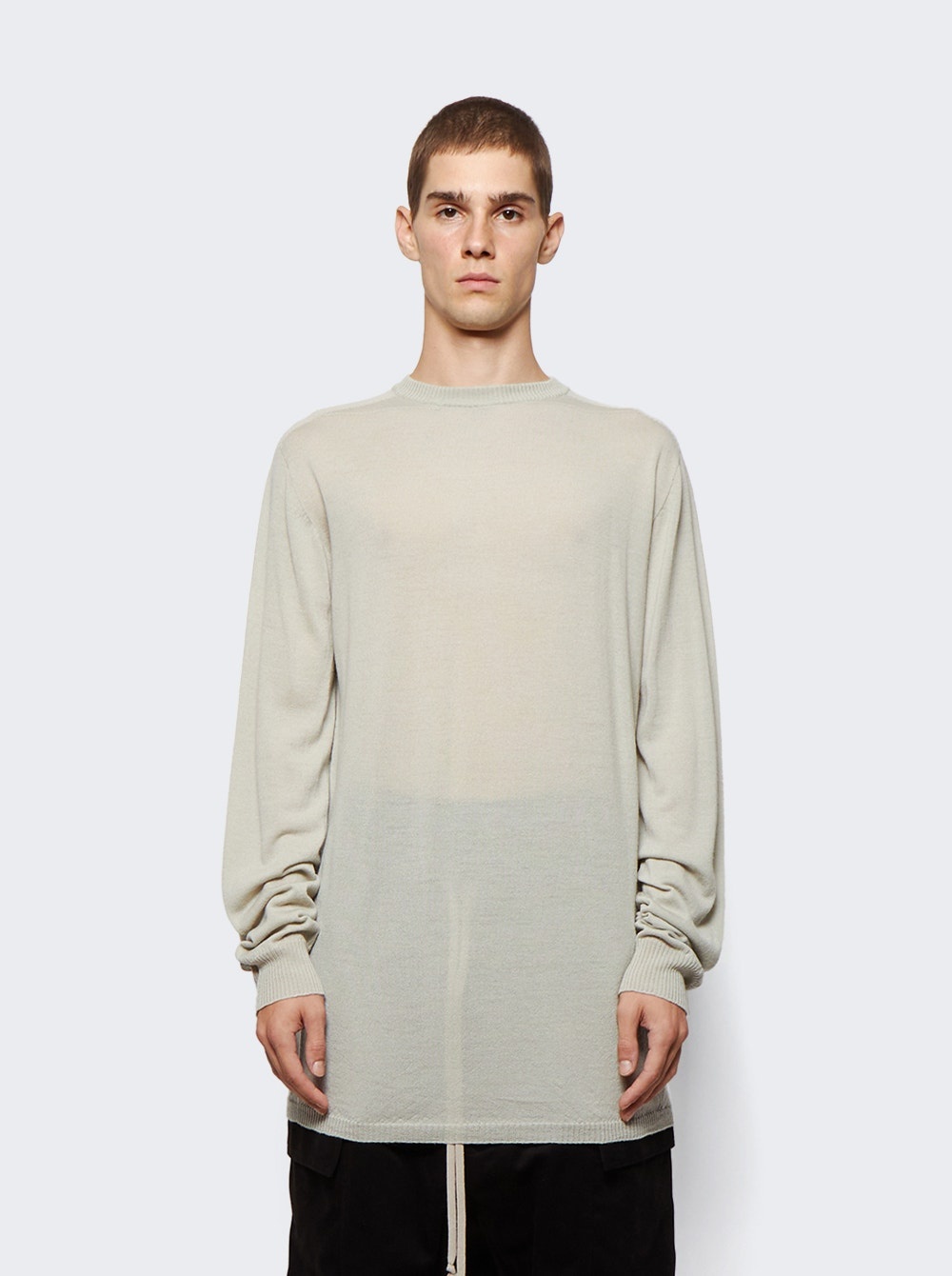 Strobe Oversized Roundneck Sweater Pearl White - 3