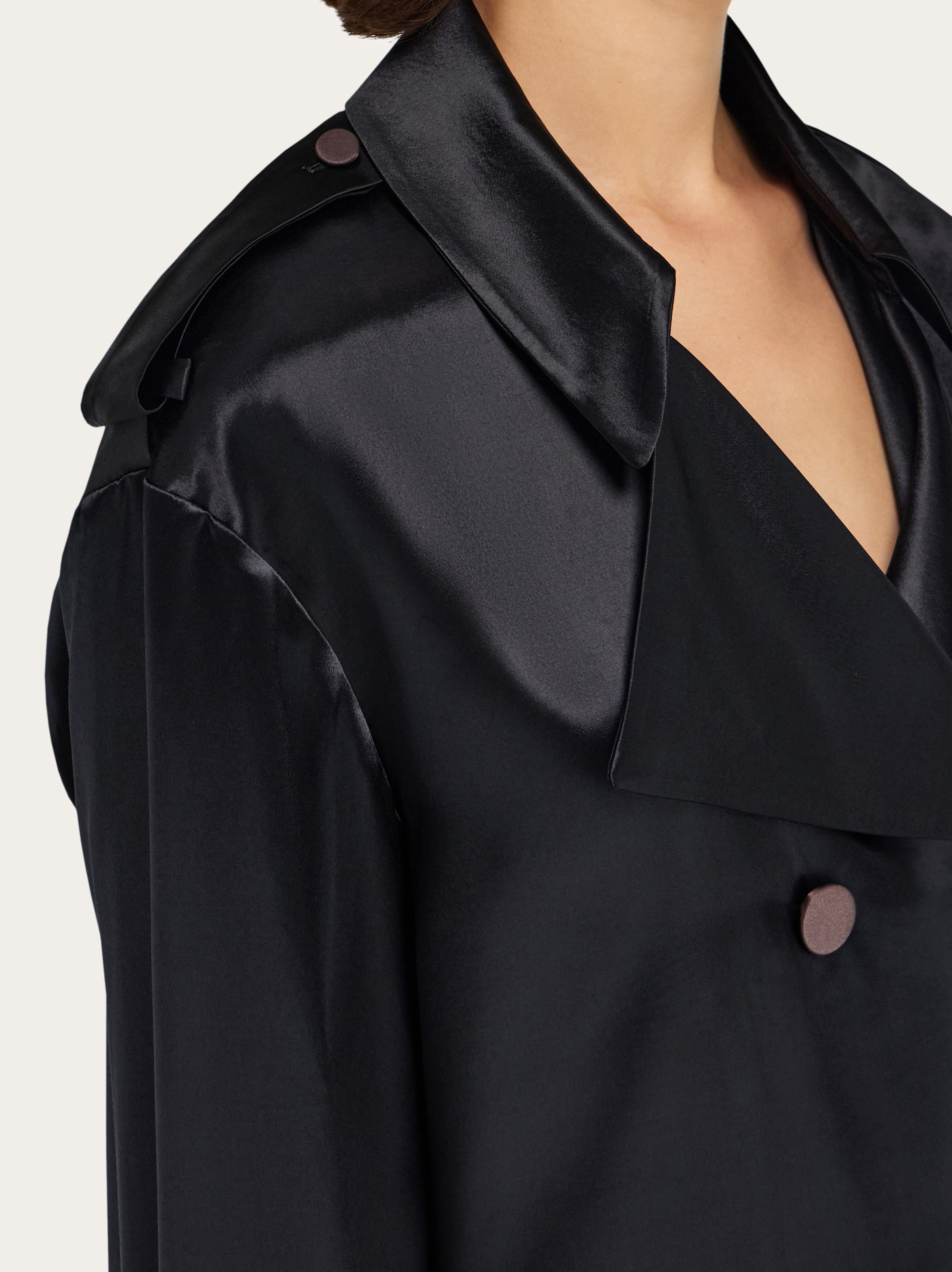 Short satin trench - 6