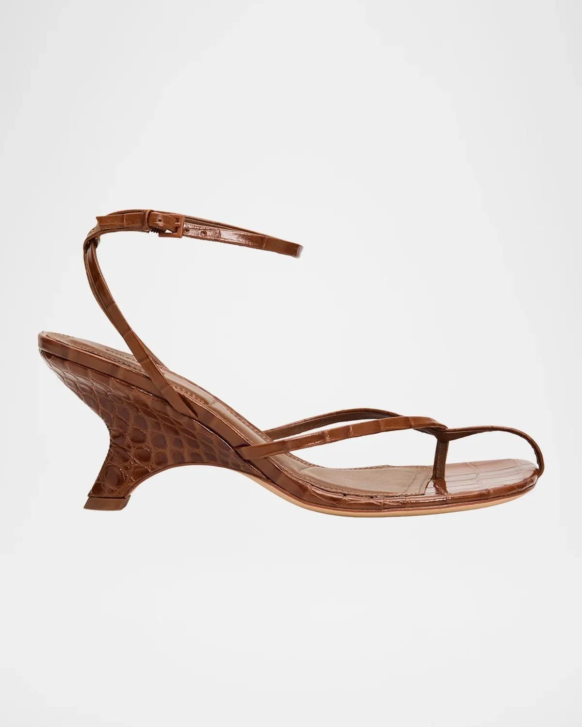 75mm Kelsey Embossed Leather Thong Sandals - 1