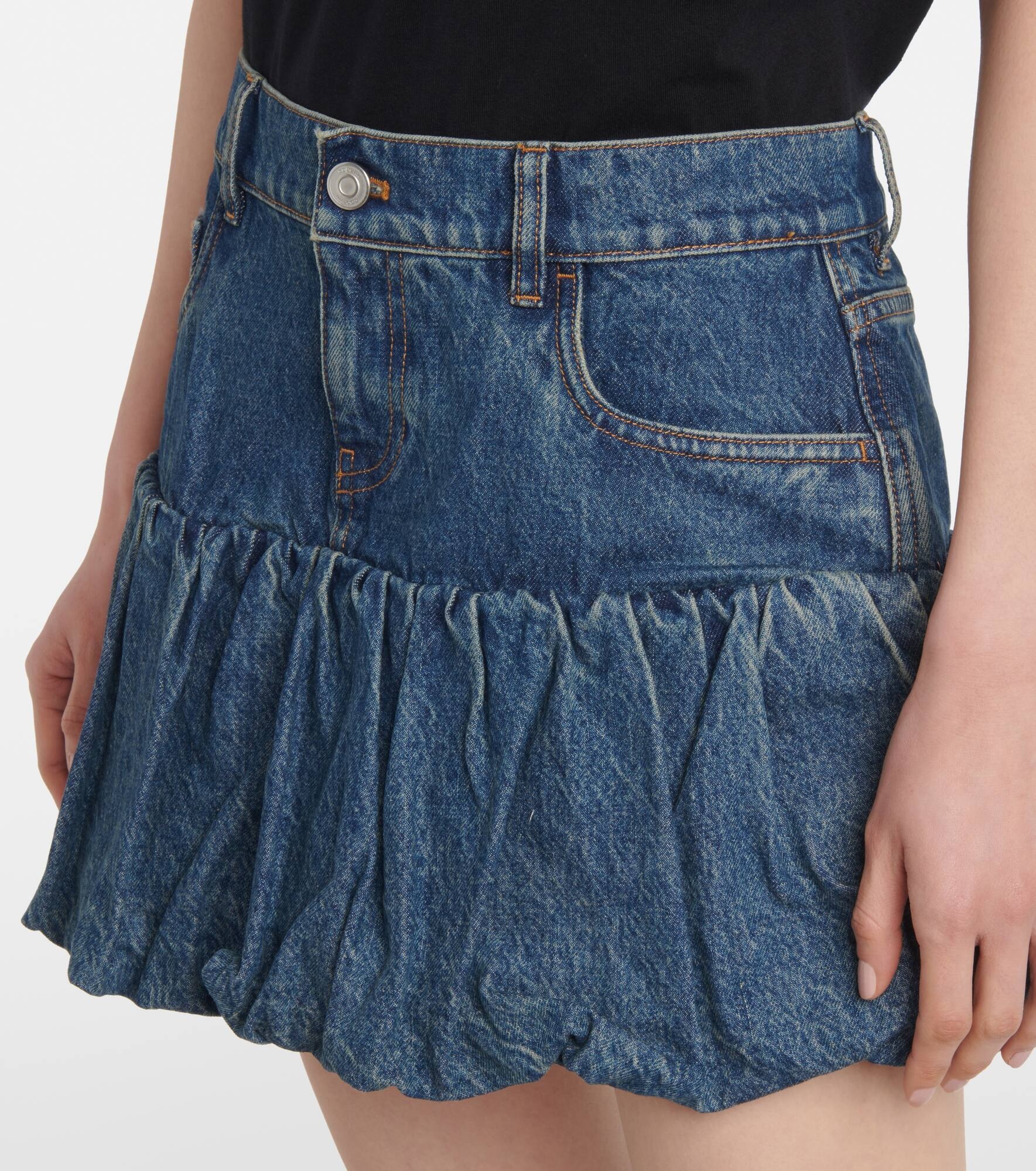 Balloon denim miniskirt - 4