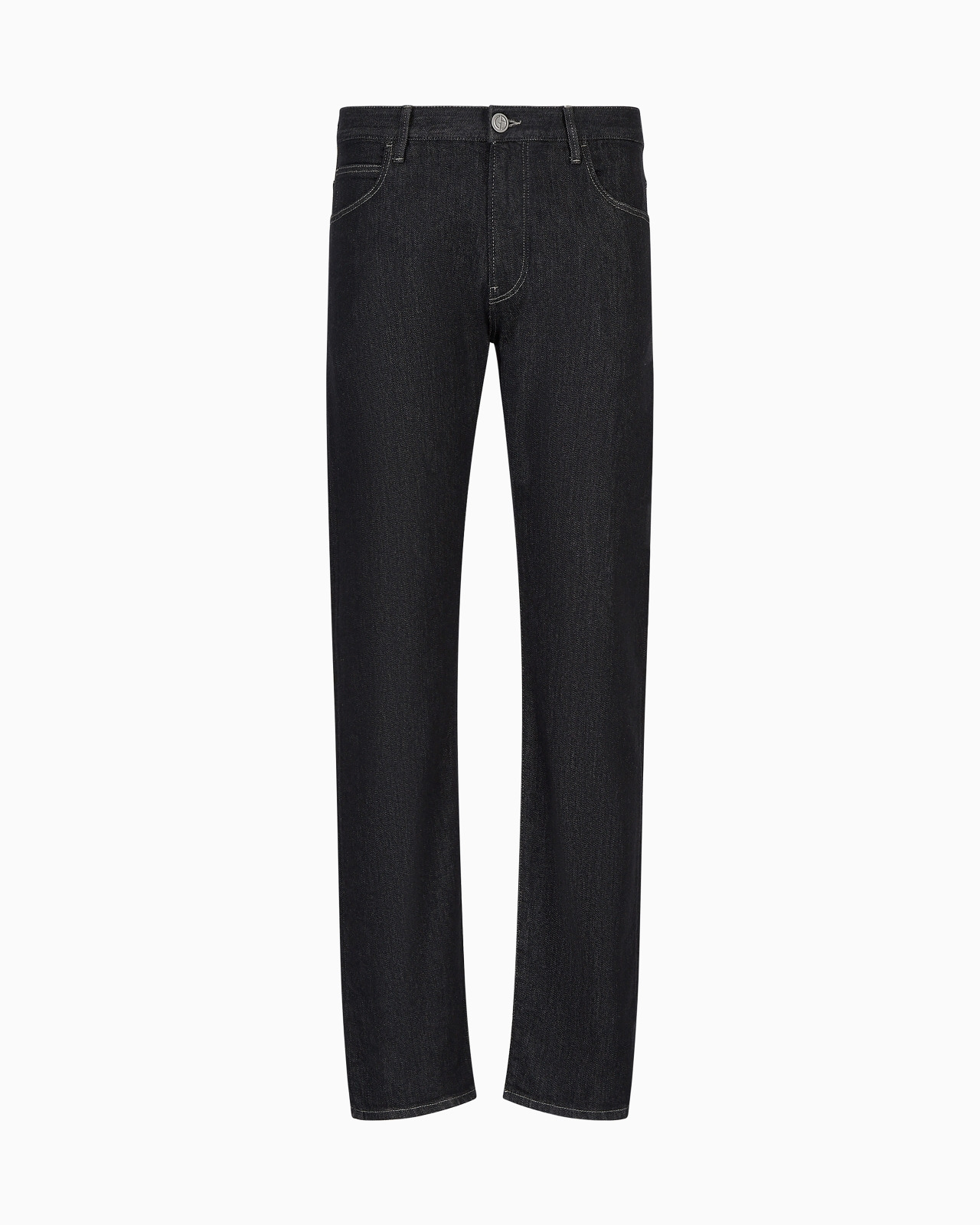 Five-pocket, regular fit, stretch cotton-denim trousers - 1
