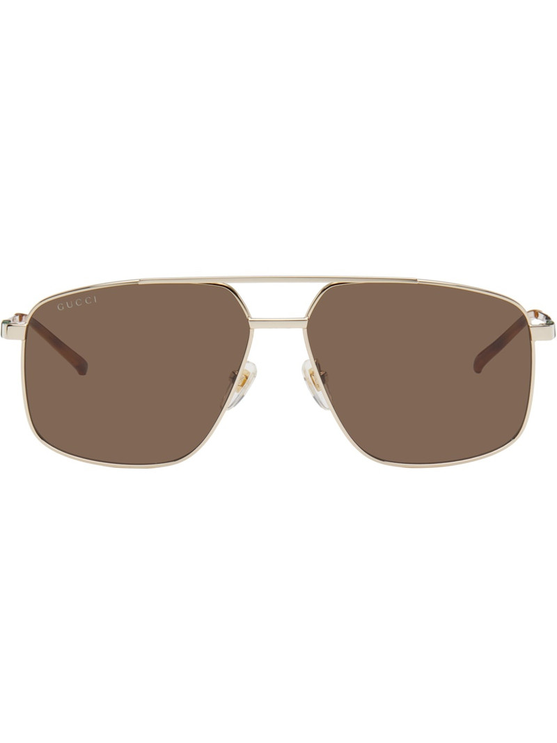 Gold Navigator Frame Sunglasses - 1