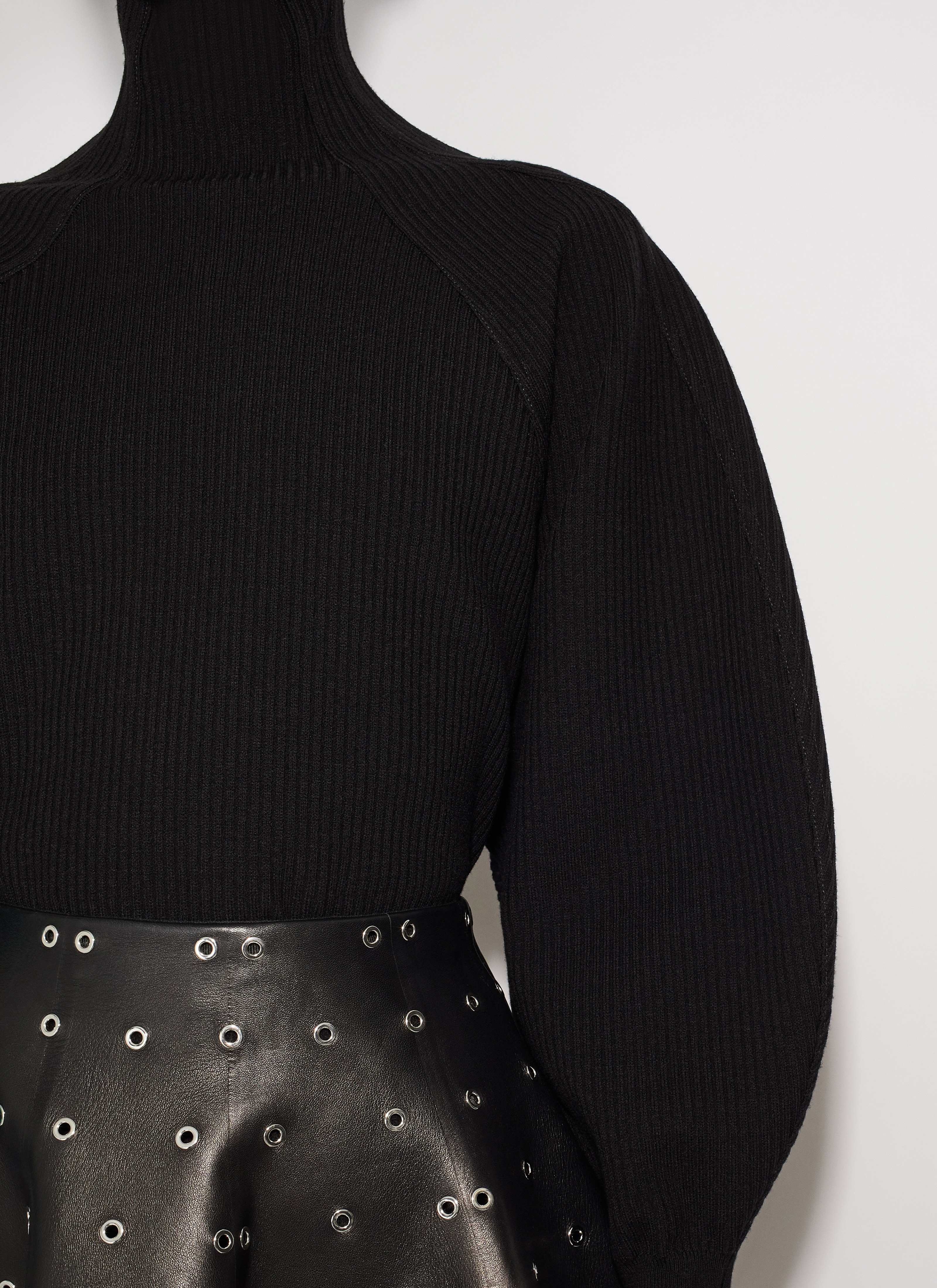 WOOL RIB HIGH NECK JUMPER - 5