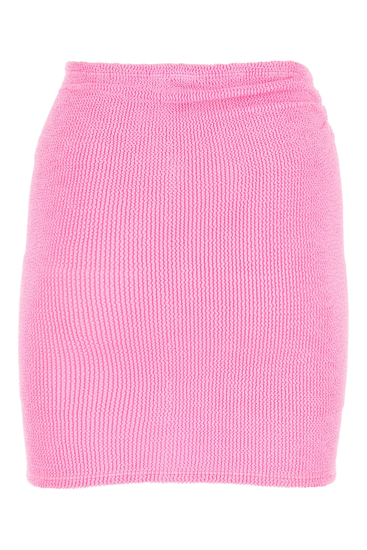 Fluo pink stretch nylon blend miniskirt - 2