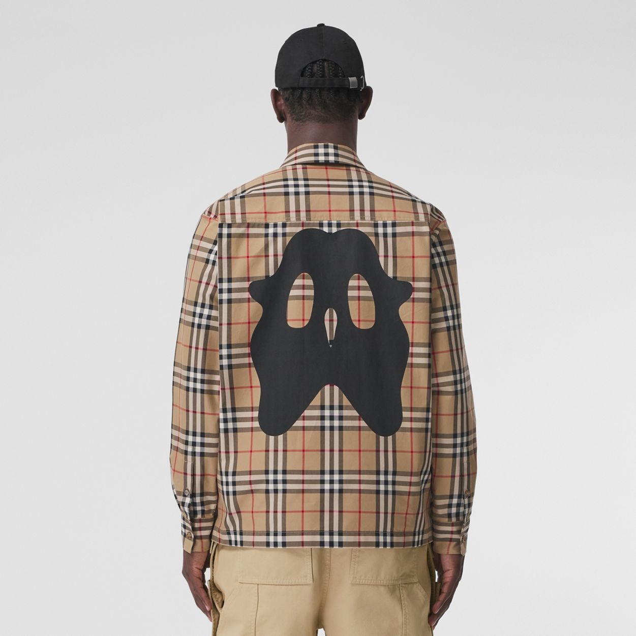 Monster Graphic Check Cotton Zip-front Shirt - 4