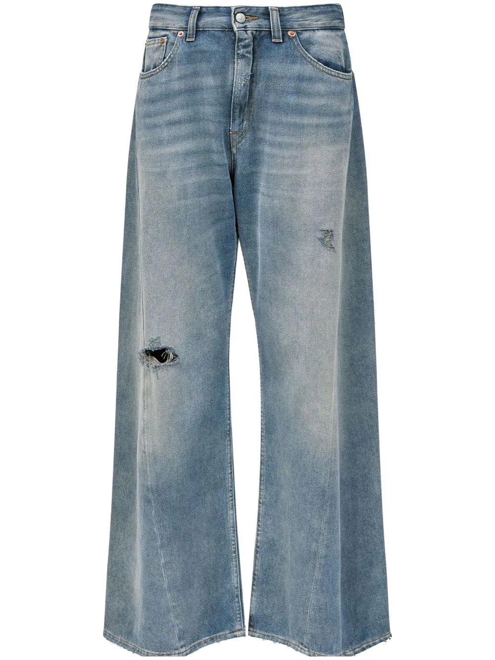 Wide-leg denim jeans - 1