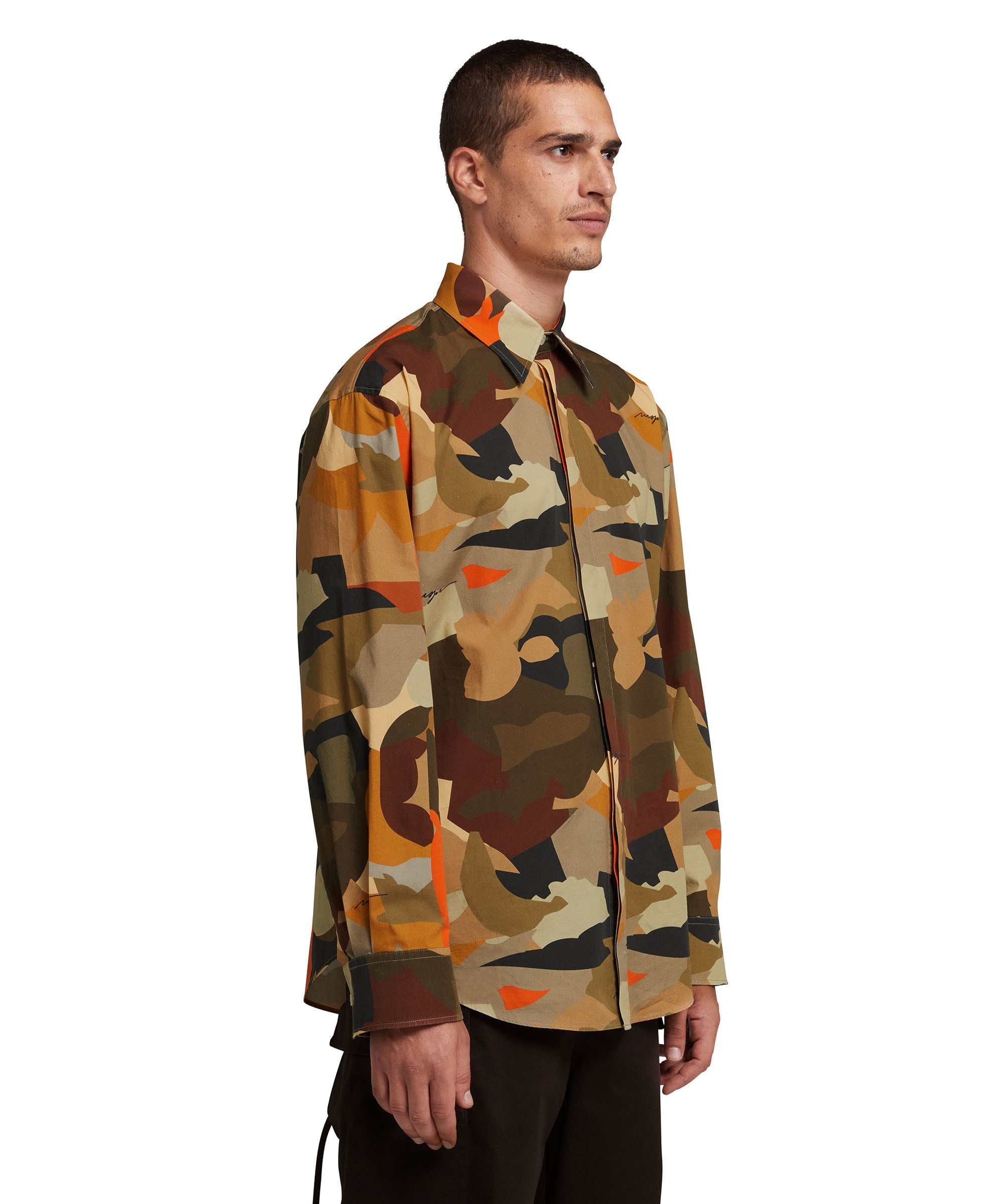 Poplin shirt with "geo camo" print - 4