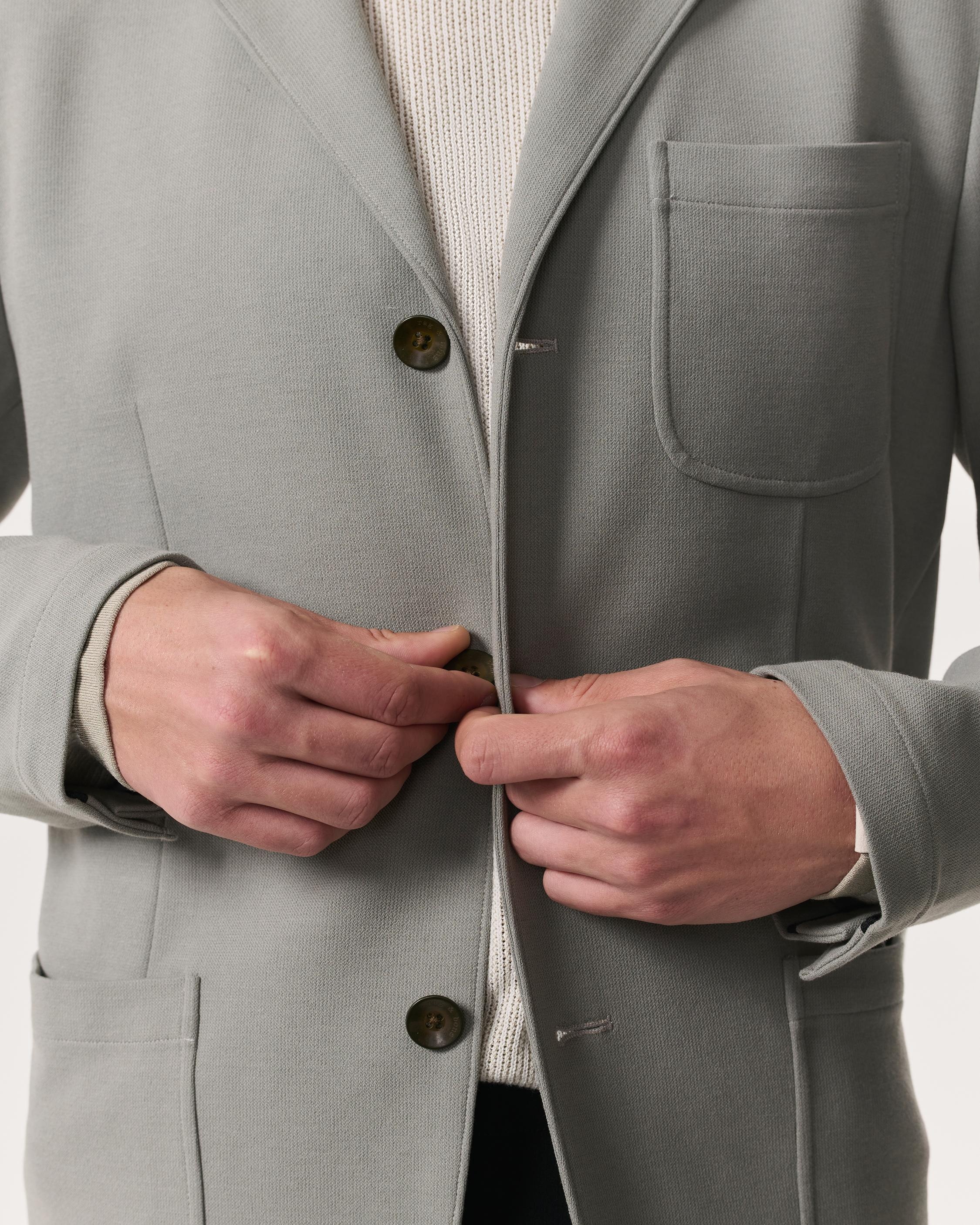 Achilles Italian Cotton-Blend Knit Blazer - 6