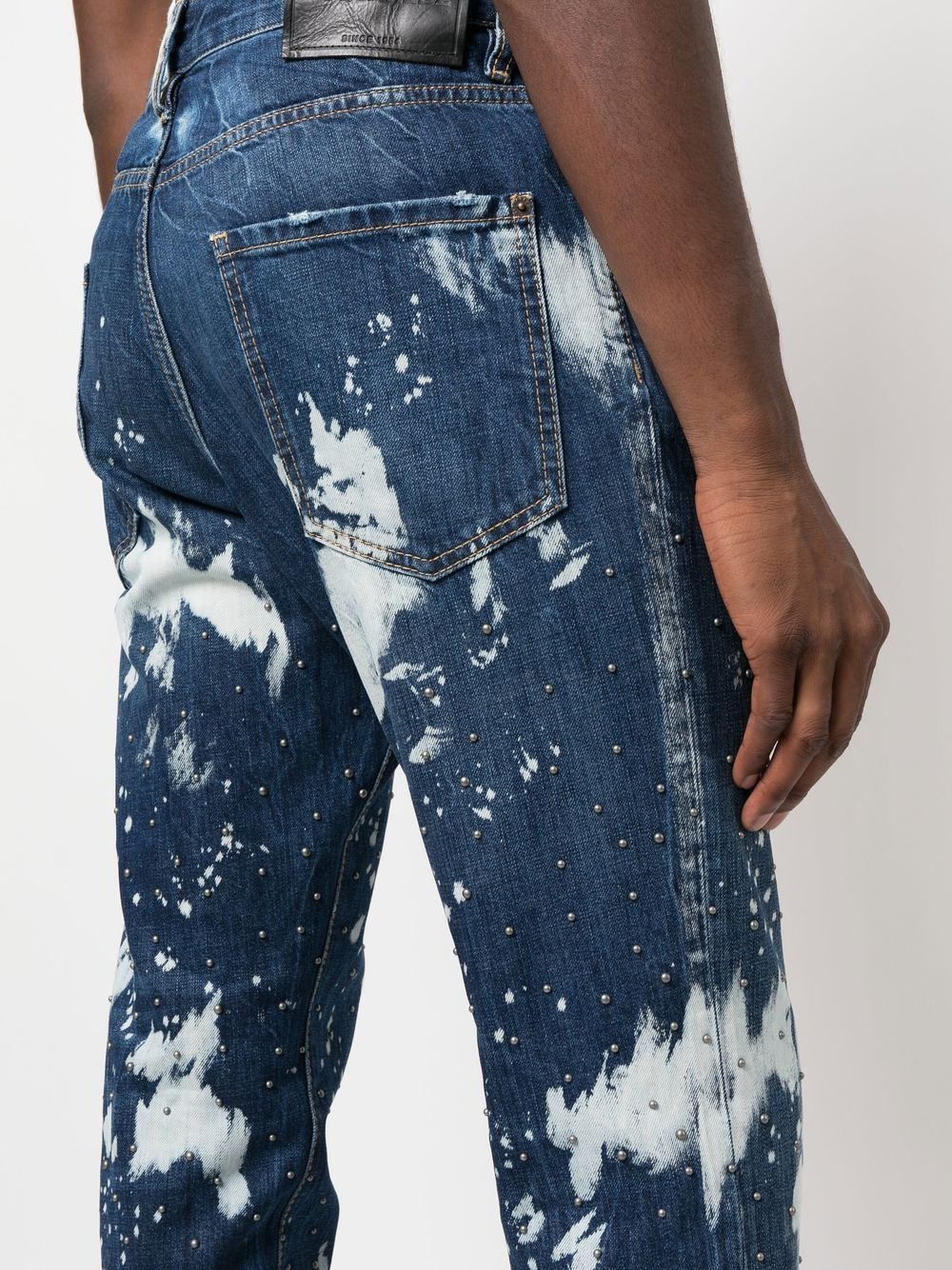 bleached tapered-leg jeans - 5