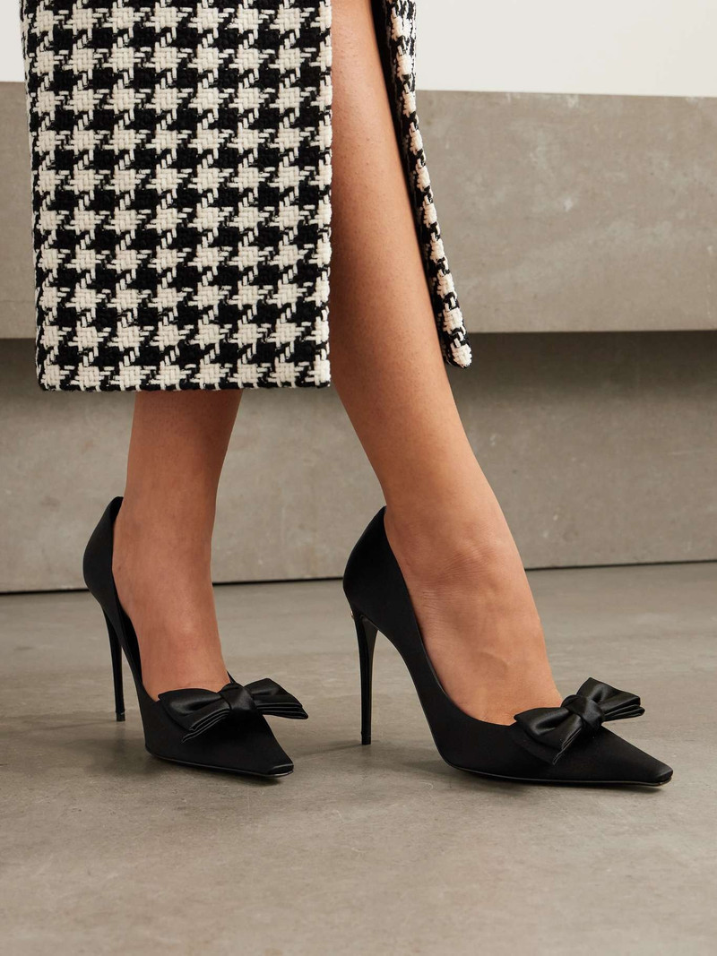 Dolce & Gabbana Bow-embellished satin pumps outlook