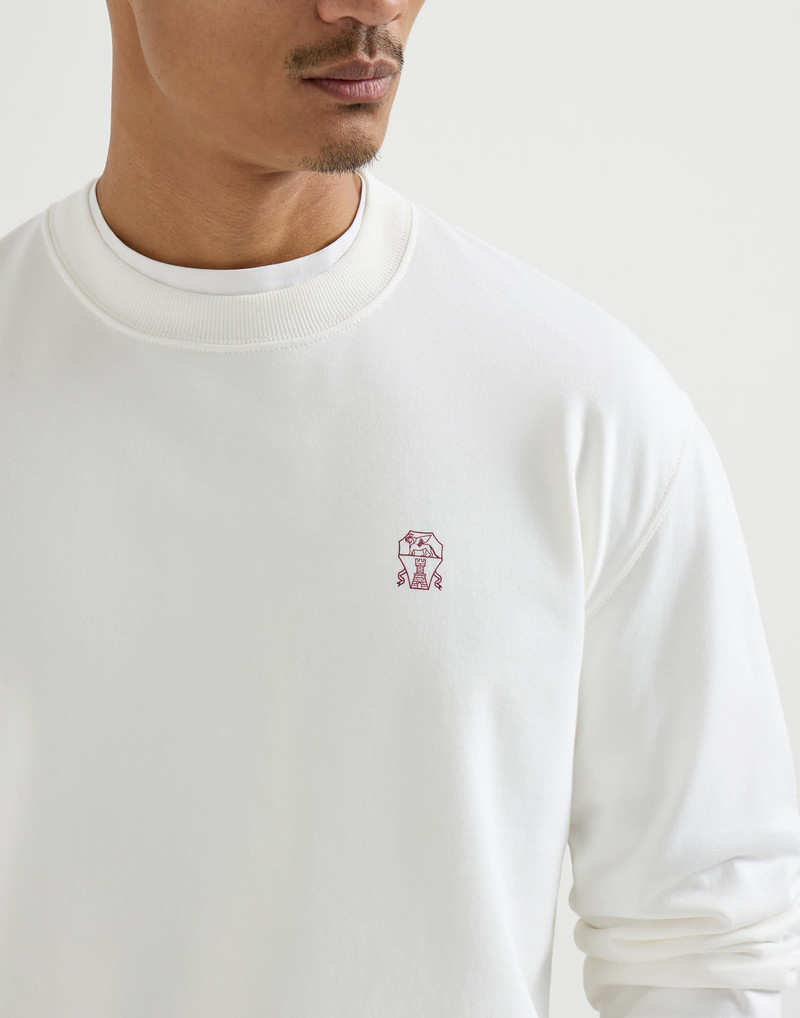 Techno cotton French terry sweatshirt with print 4
