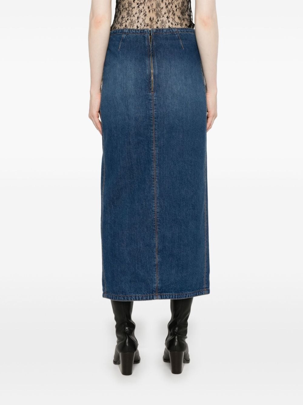 denim midi skirt - 4