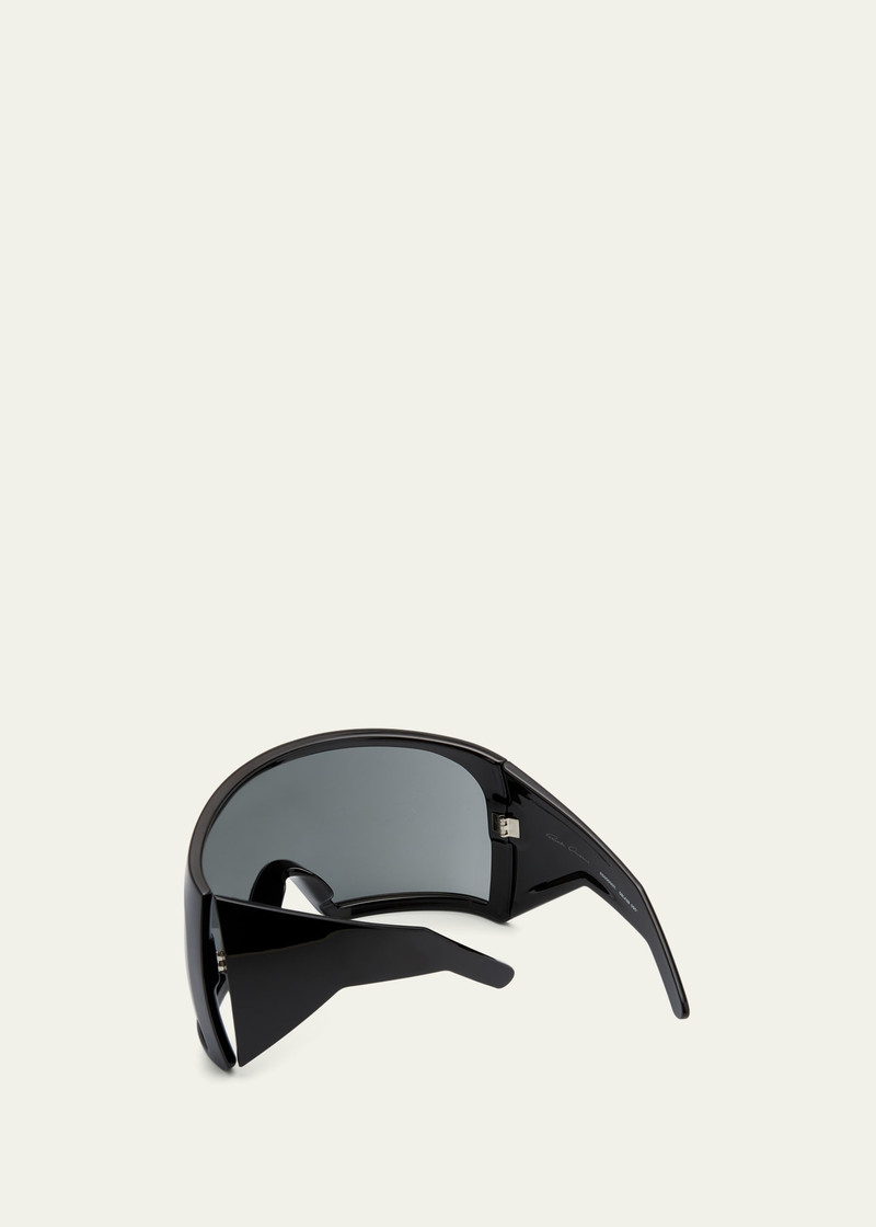 Rick Owens Men's Kriester Acetate Shield Sunglasses outlook