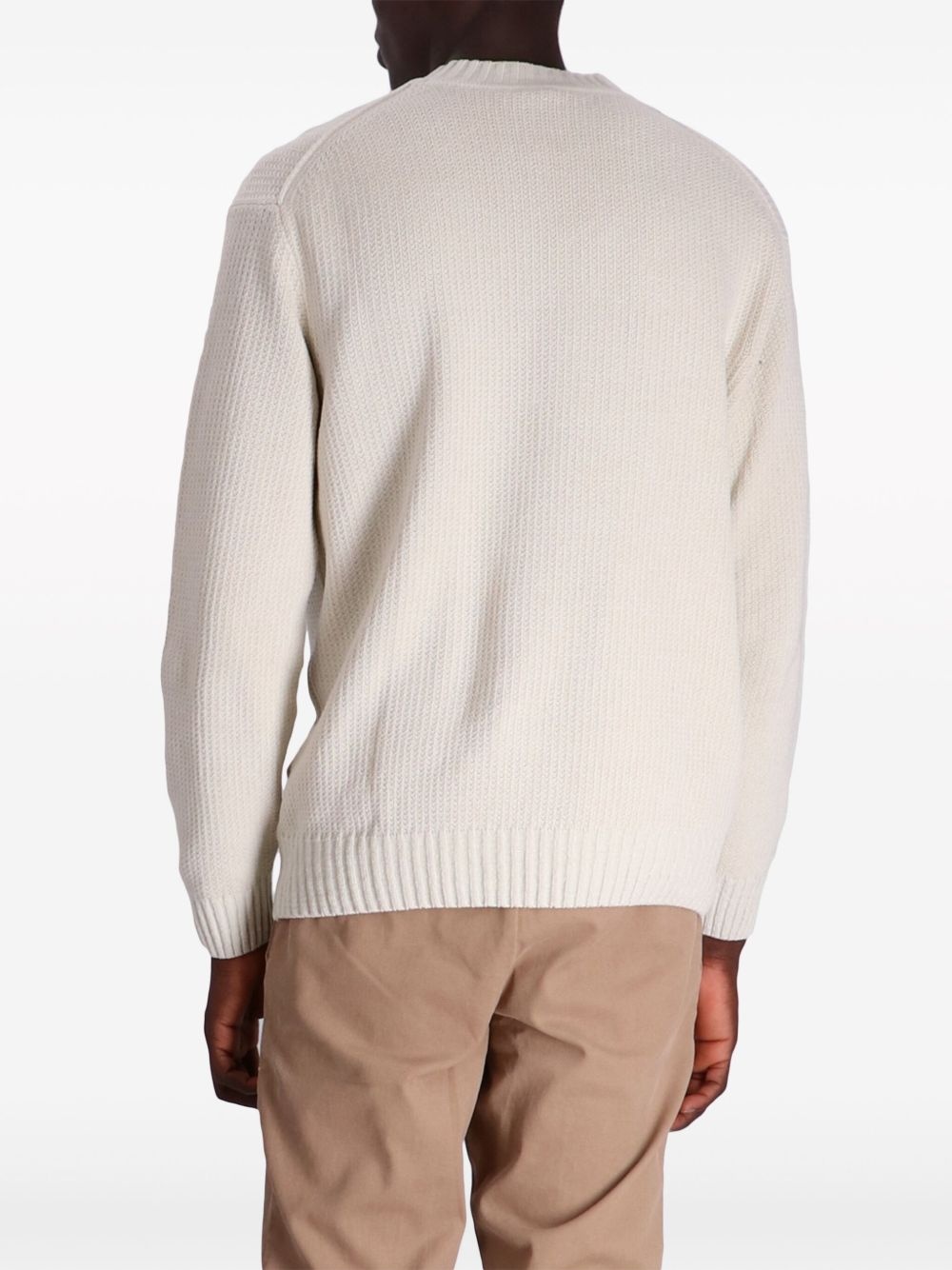 ribbed-knit cotton jumper - 3
