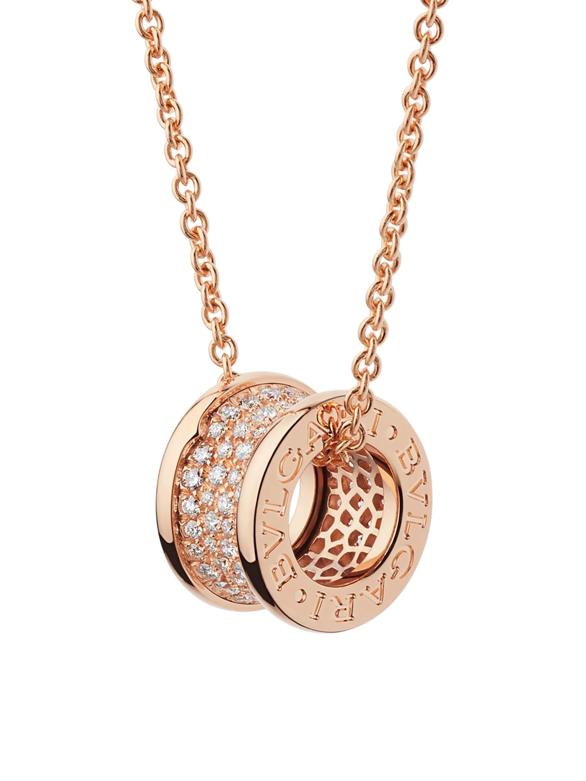 Women's B. Zero1 18K Rose Gold & Diamond Pavé Pendant Necklace - Rose Gold - 1