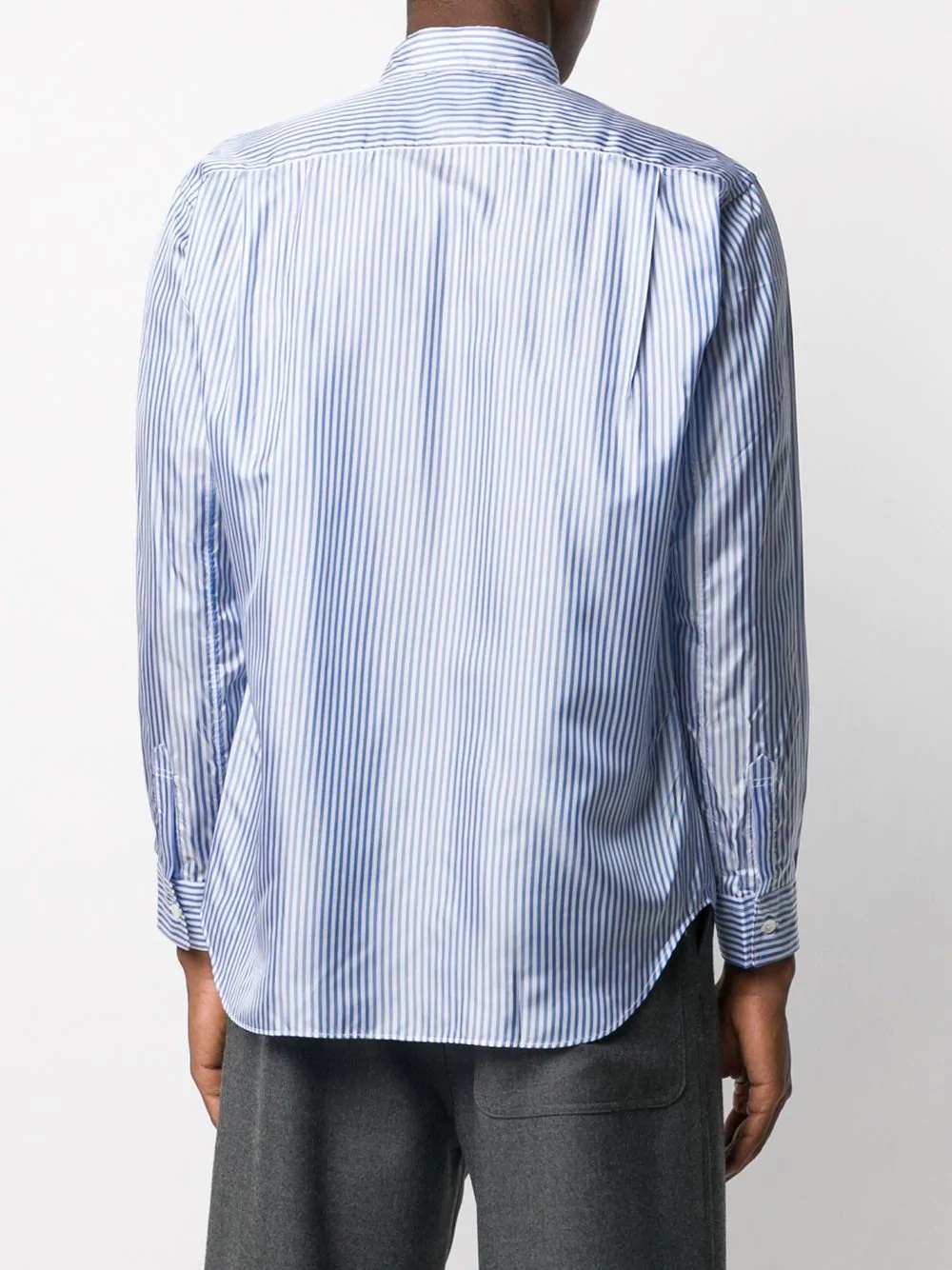 stripe-print fitted shirt  - 4