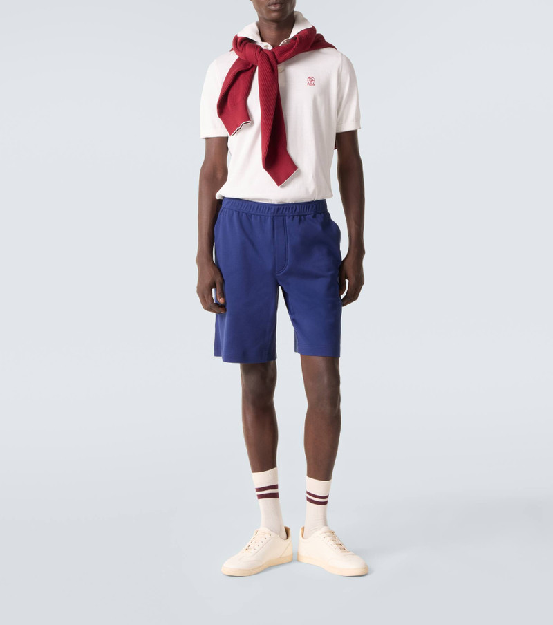 Brunello Cucinelli Embroidered cotton piqué polo shirt outlook