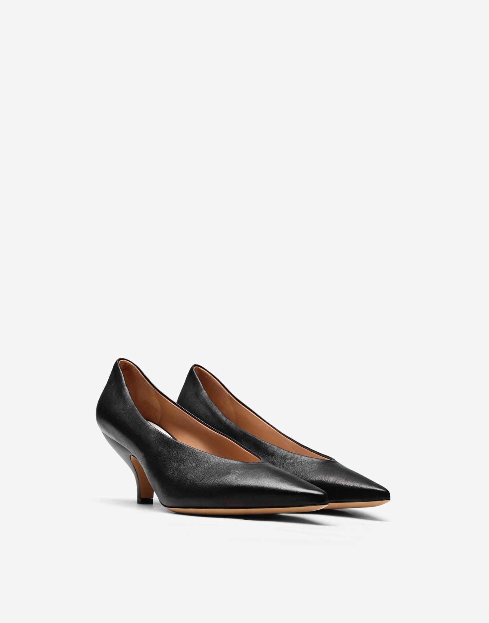 Leather pointed kitten heels - 2