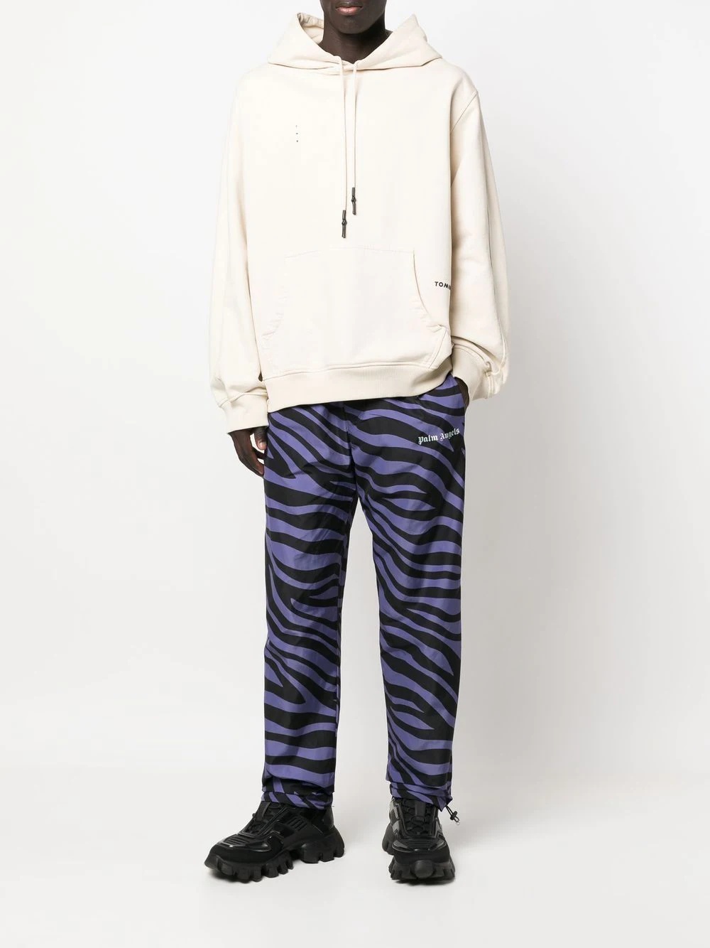 zebra-print track pants - 2