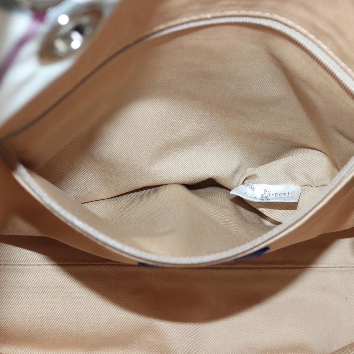 Burberry Blue Label Shoulder Bag Canvas White Brown Silver - 12