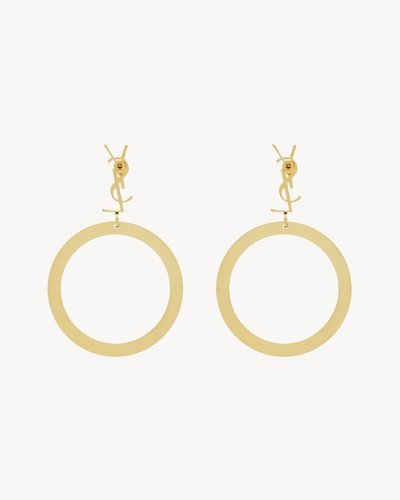 SAINT LAURENT CASSANDRE PENDANT HOOP EARRINGS IN METAL outlook