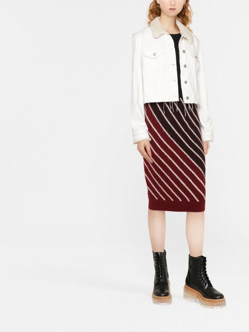 striped knitted midi skirt - 2