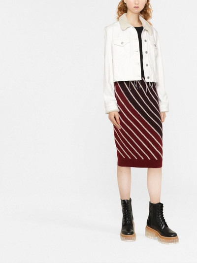 Stella McCartney striped knitted midi skirt outlook