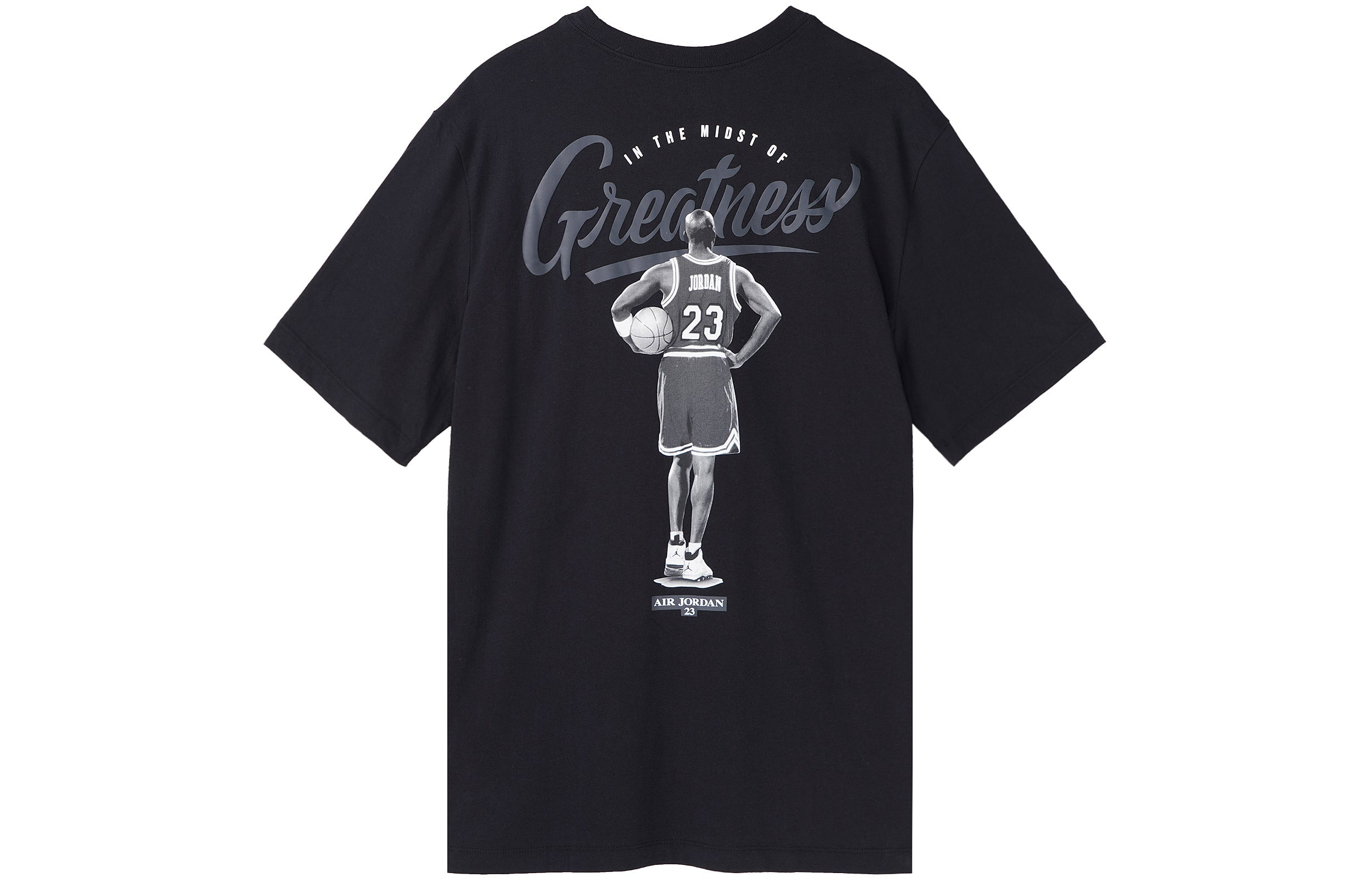 Air Jordan Back Print Basketball Short Sleeve Male Black CI0079-010 - 2