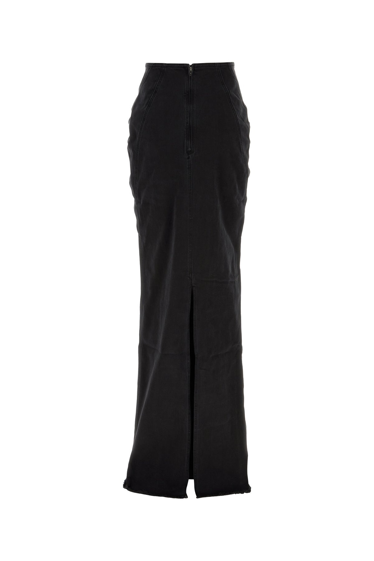 Black stretch denim Channel skirt - 2