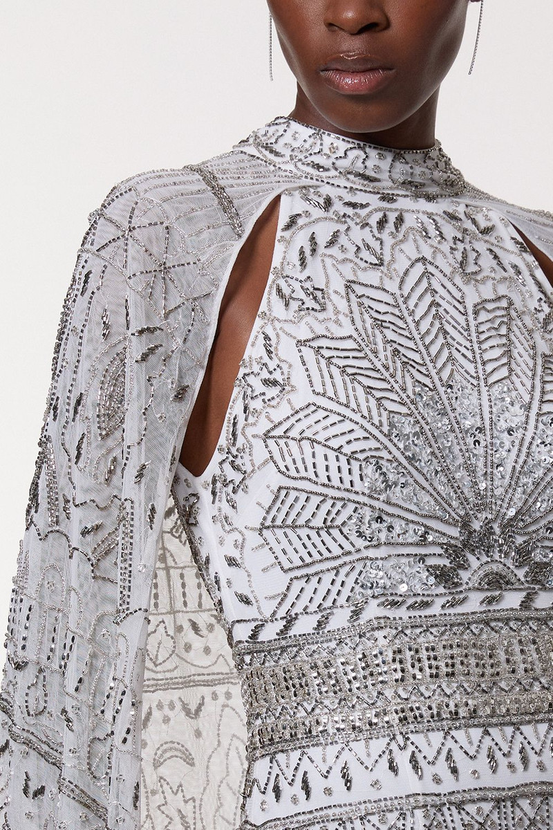 Petite Premium Embellished Detail Drapey Woven Maxi Dress 3